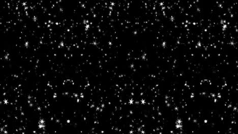 Las-Partículas-De-Polvo-De-Estrellas-De-Nieve-Se-Superponen-A-Partículas-Brillantes-Flotantes-Con-Fondo-Negro